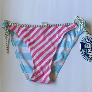 Summer Girl Striped Swimsuit Bikini Bottoms 4/25